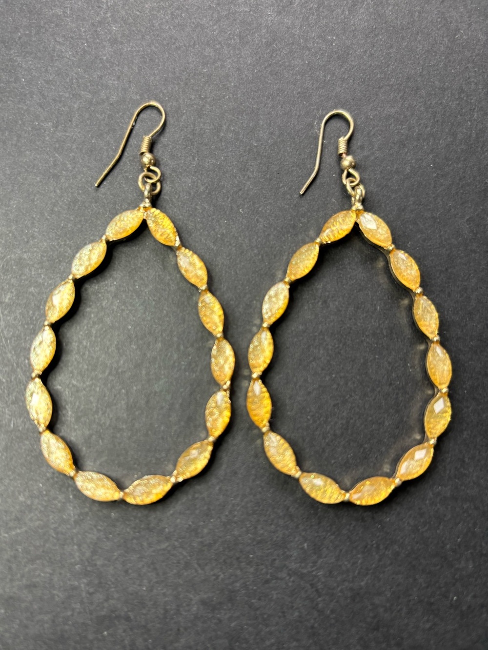 Gold Tone Teardrop Hoop Earrings - Women Jewelry
